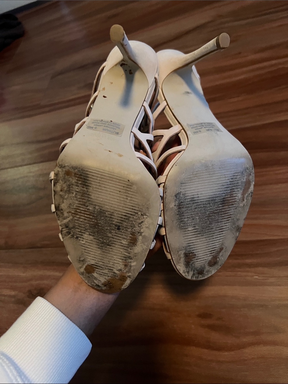 Steve Madden Beige Nude Cage Gladiator Heels - Picture 4 of 4
